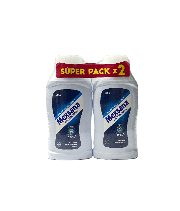 2 TALCO MEXSANA ANTIBACTERIAL FRASCO X 85 GR P.E